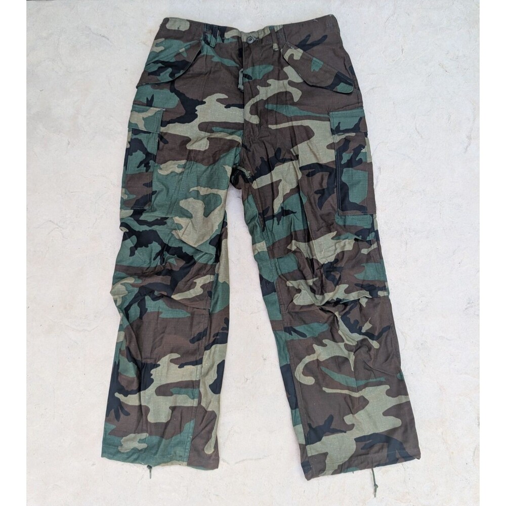 Vintage 80s Trousers Cold Weather Field Medium Regular Woodland Camo M65